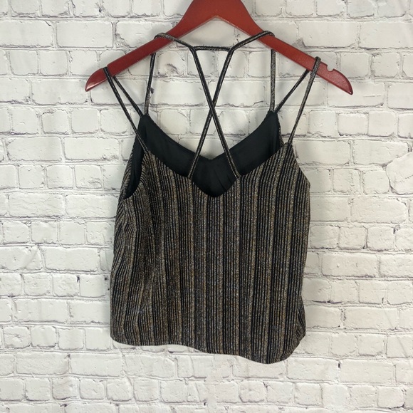 Express cropped shimmer tank top M - Picture 3 of 6